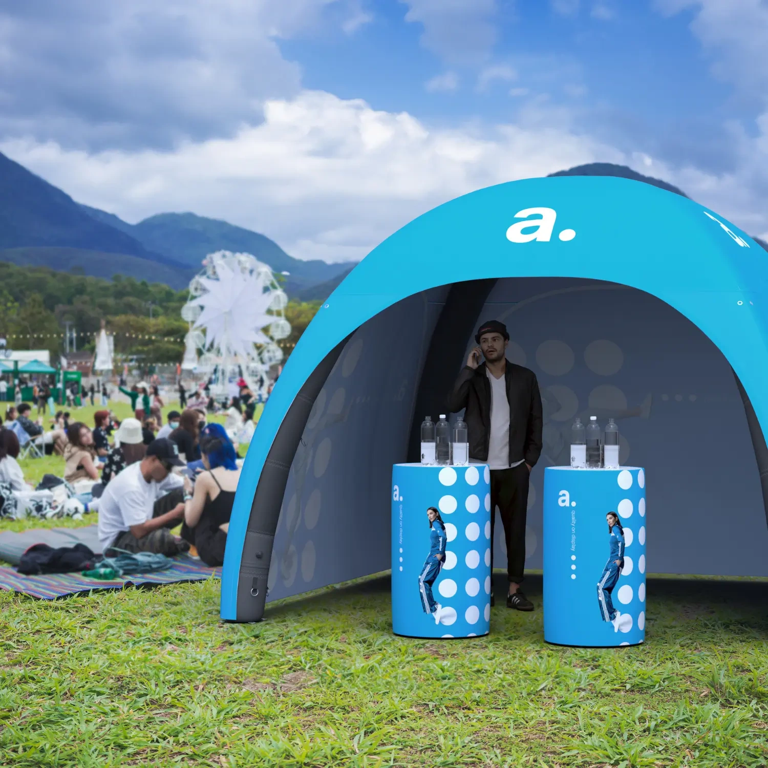 Tente commerciale et deux comptoirs outdoor