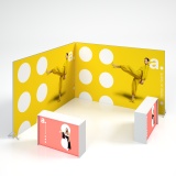 Set fiera Double DTF pareti pubblicitarie e desk promozionali