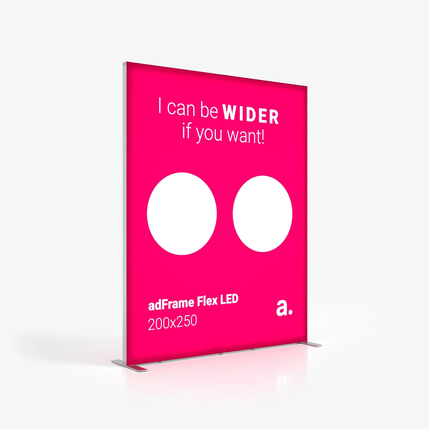 Kaseton reklamowy LED adFrame Flex 200x250 z grafika promocyjna