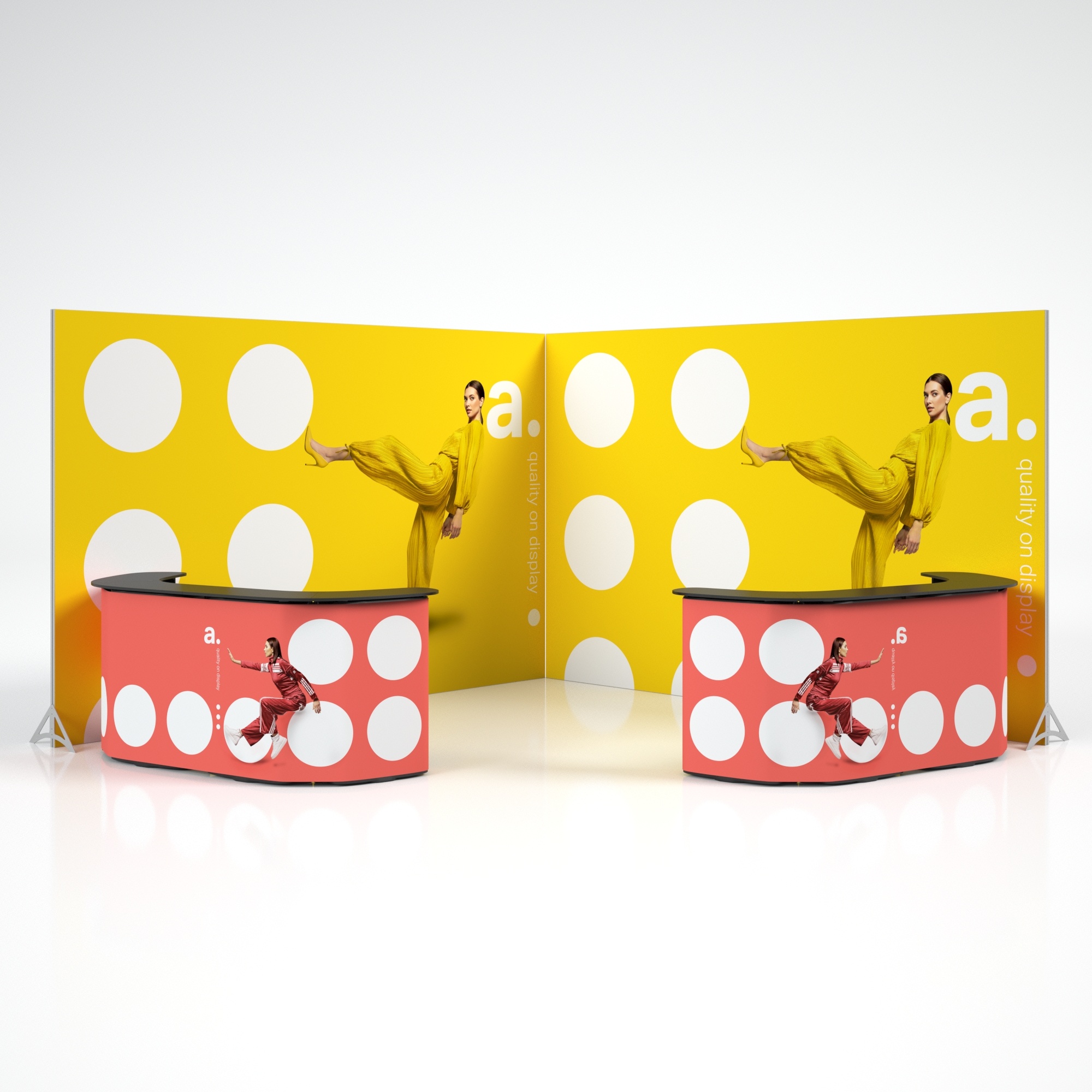 Set fiera Premium DTF pareti pubblicitarie e desk promozionali pieghevoli