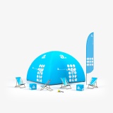 Premium Chill Zone set advertising tent and event beanbags