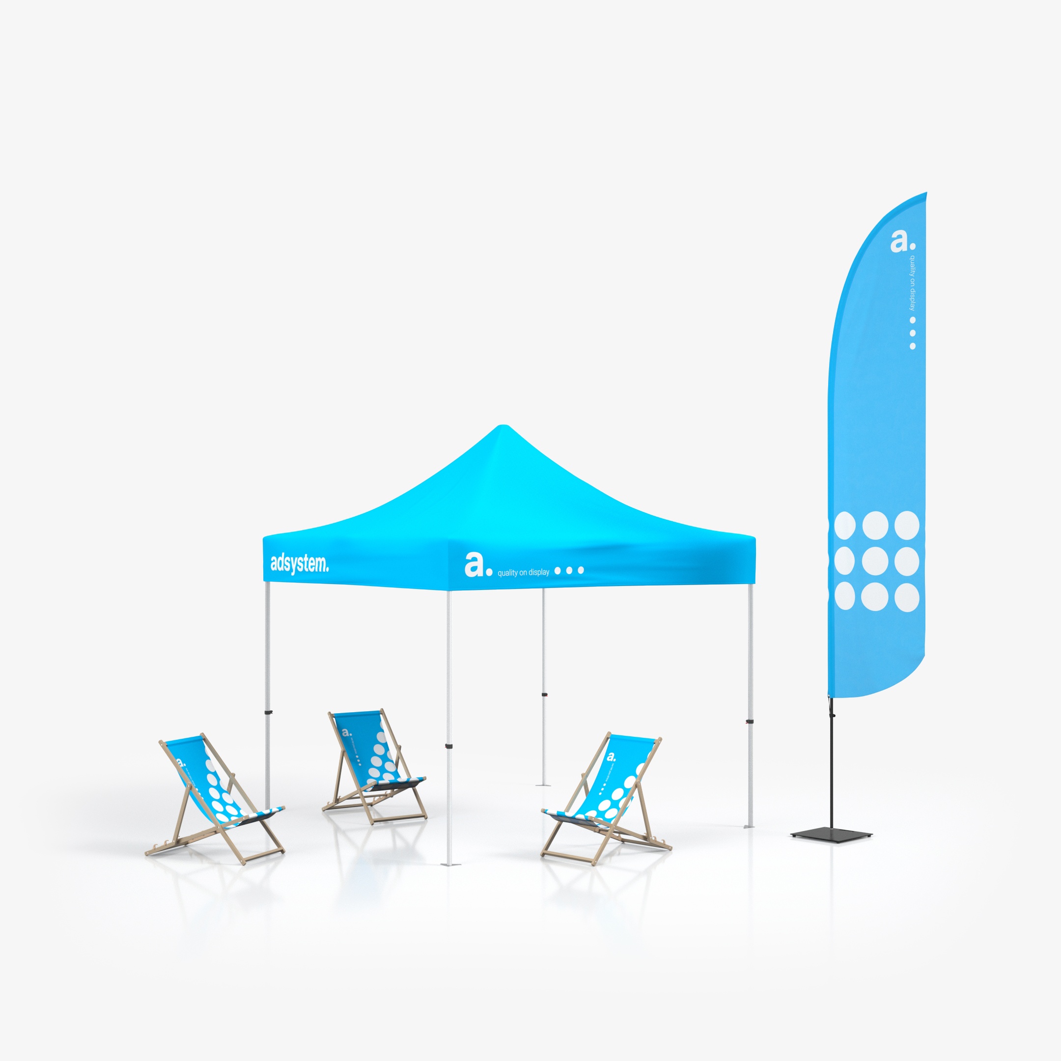 Economy outdoor set advertising tent deck chairs and promo table